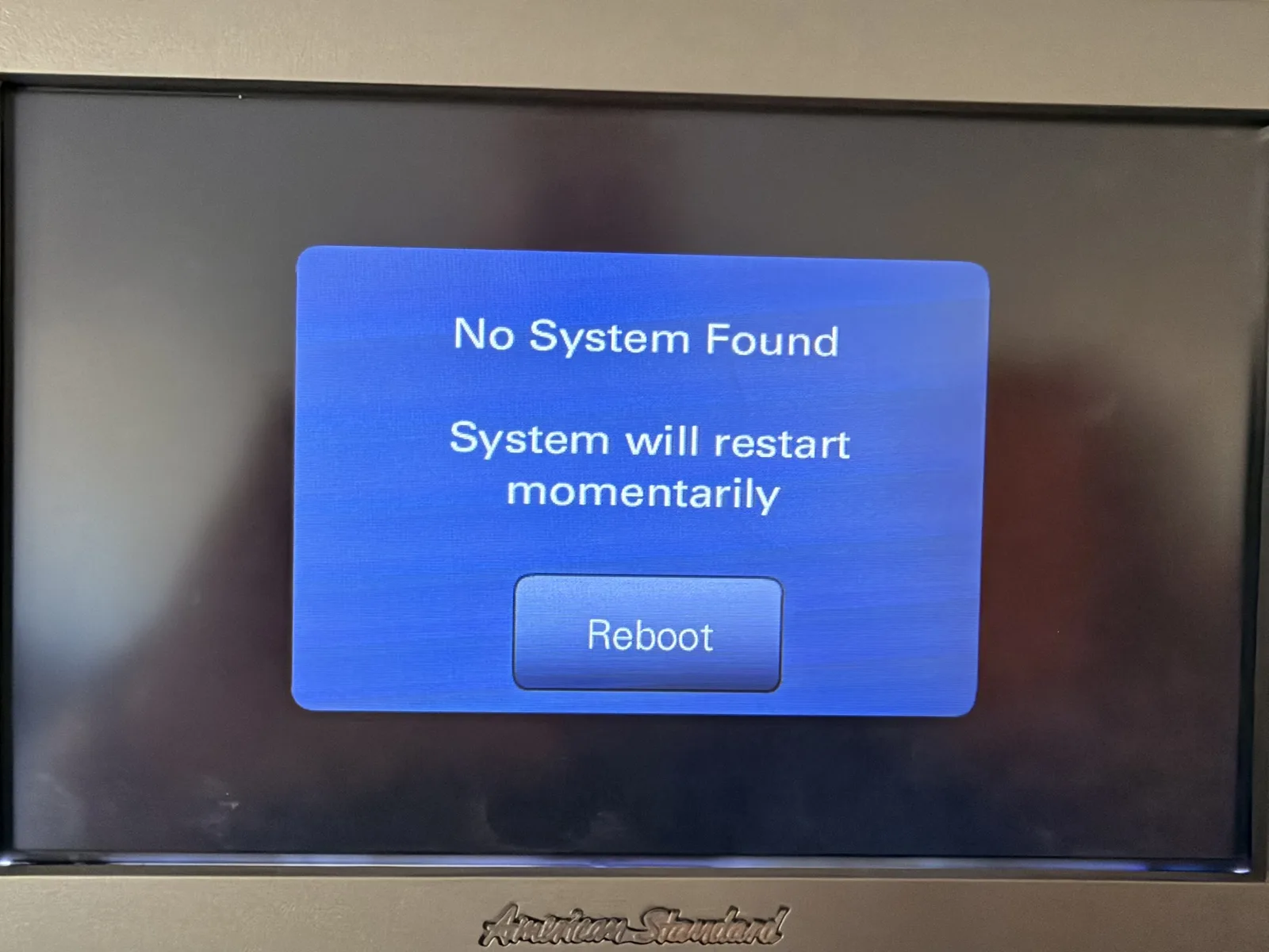 No System Found on the house display