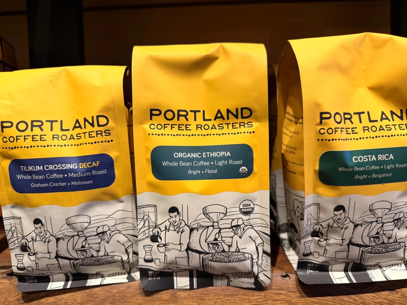 The Ethiopian beans on display